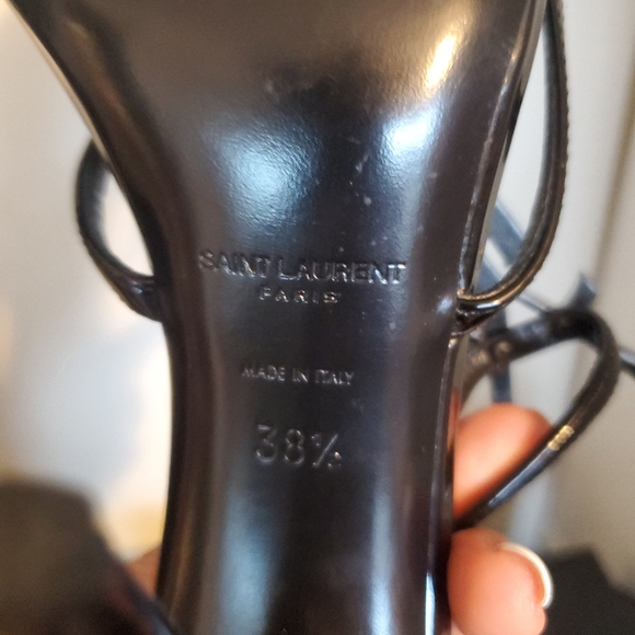 SAINT LAURENT CASSANDRA 100 PATENT SANDAL size 38.5 - Picture 8 of 15